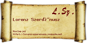 Lorenz Szerénusz névjegykártya